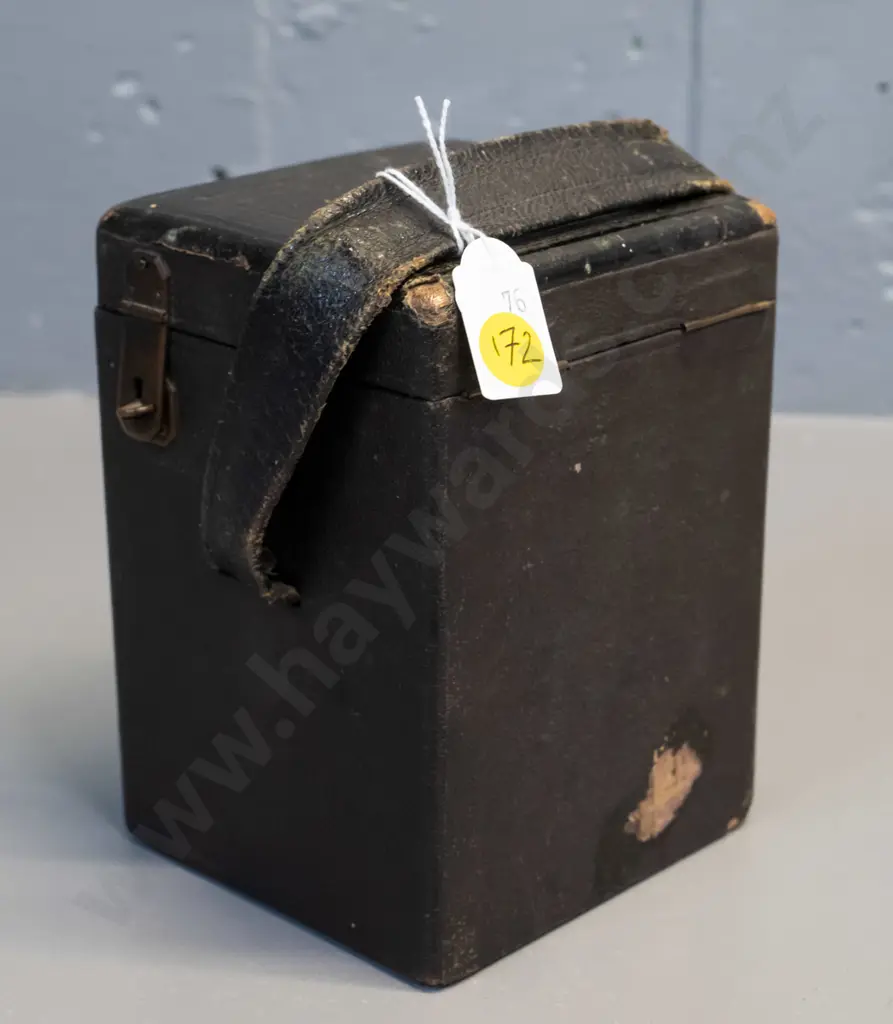large carriage clock case with copper locks - general wear and tear H-150 W-105 D-100 Image 1++
