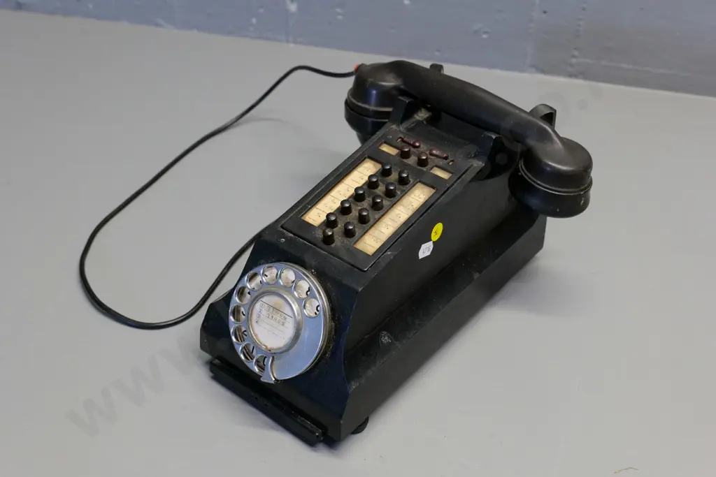 vintage black bakelite multi-extension office telephone phone H-180 W-150 D-300 Image 1++