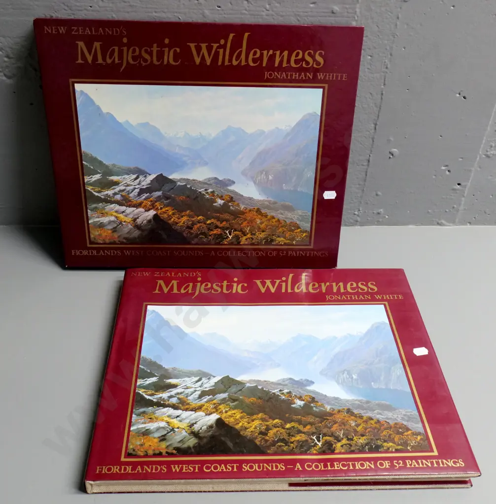 signed by artist  Jonathan White and Dr. Paul Jones - Majestic Wilderness - paintings of Fiordlands Image 1++