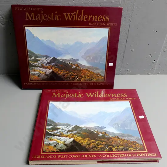 signed by artist  Jonathan White and Dr. Paul Jones - Majestic Wilderness - paintings of Fiordlands