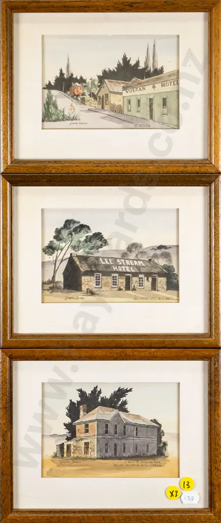 3x Yvonne Benson hand coloured prints Each H-90 W-135 Image 1++