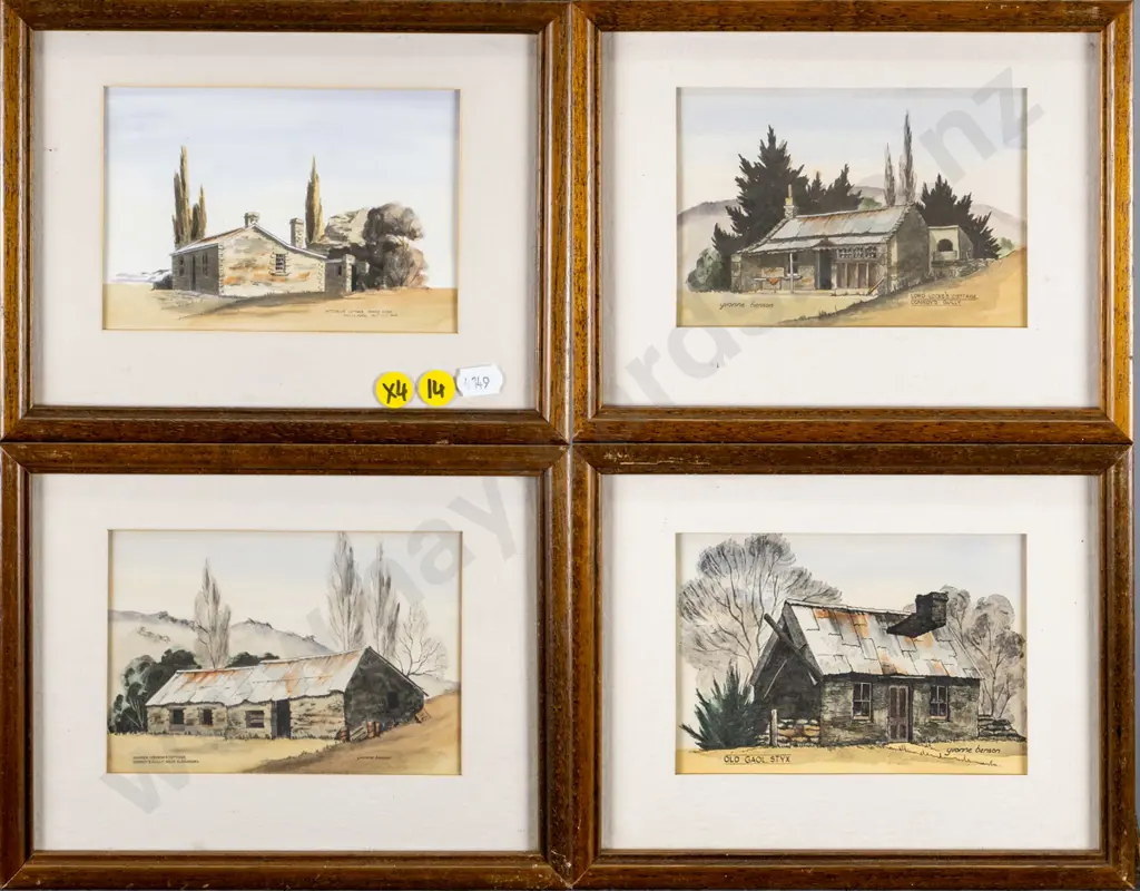 4x Yvonne Benson hand coloured prints Each H-90 W-135 Image 1++