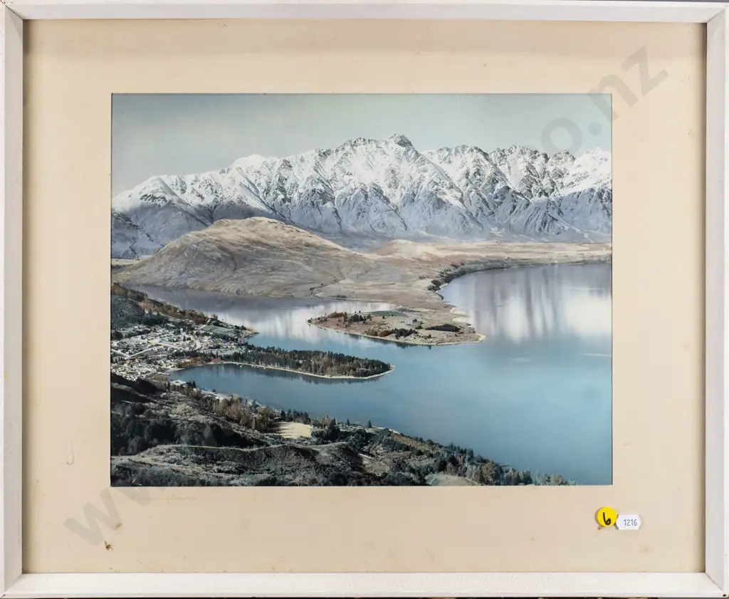 framed vintage photograph "Queenstown"(surround needs attention)  H-290 W-360 Image 1++