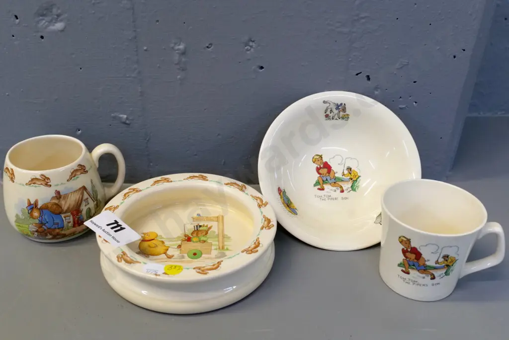 children's china items - Bunnykins mug & bowl and a Beswick mug & bowl Image 1++