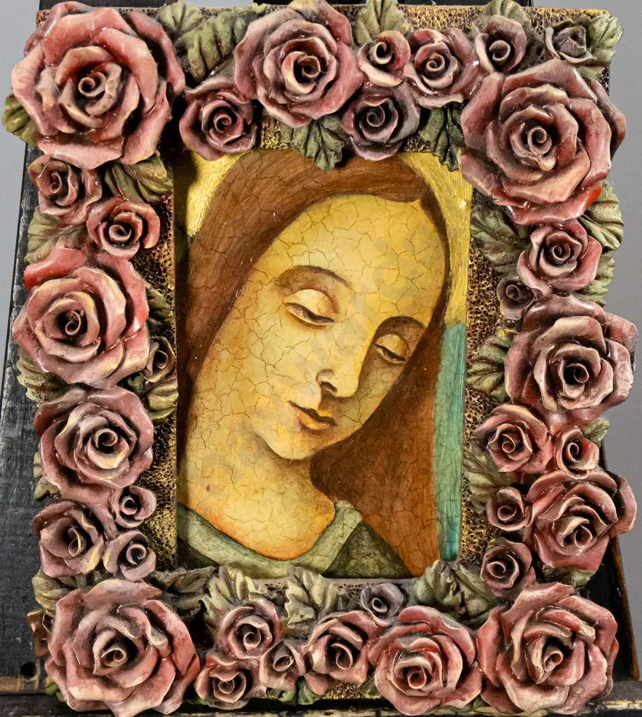 Donna Demente - ornate composite rose framed portrait H-230 W-190(includes frame) Image 1++