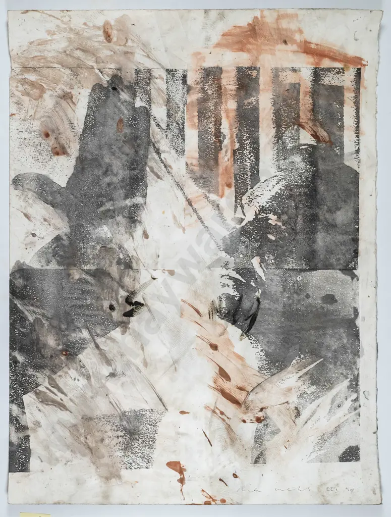 Ben Webb 1998 - mounted etching - face H-800 W-580 Image 1++