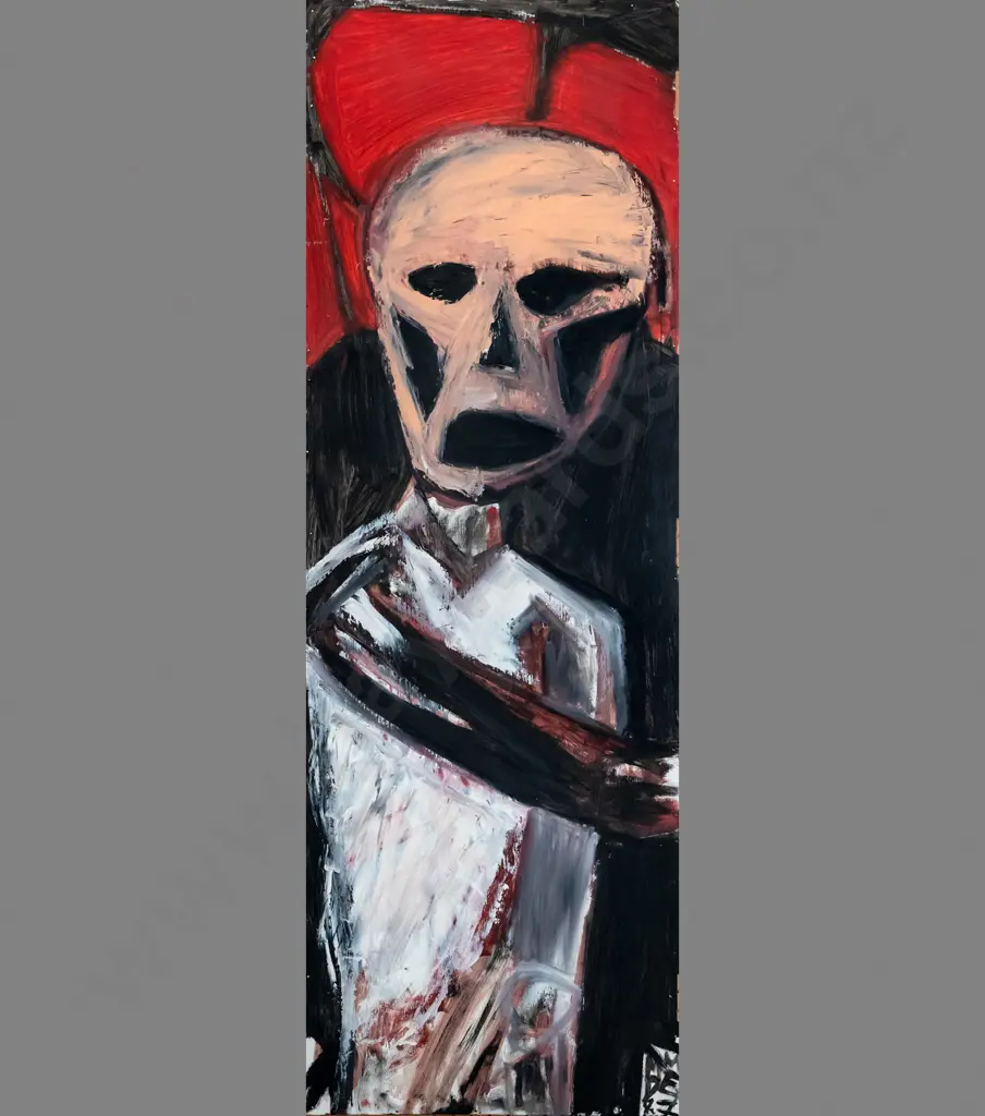 Michael Morley 1987 - oil on board "Corpse" H-1530 W-510 Image 1++