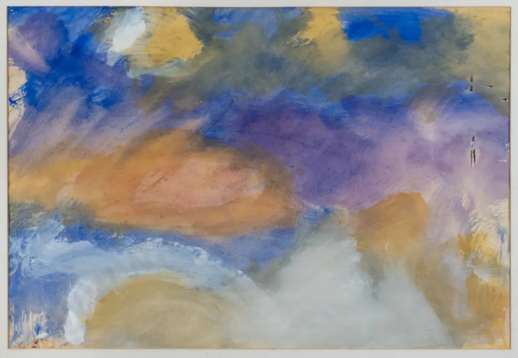 Christina Gregory 1987 - framed watercolour "Kamau Taurua, Quarantine Island" H-400 W-590 Image 1++