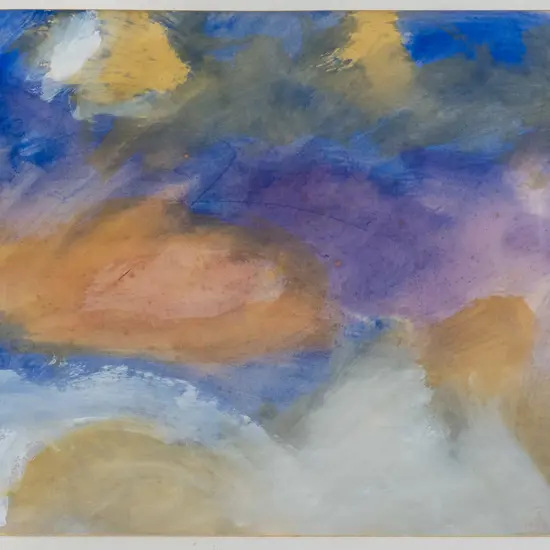 Christina Gregory 1987 - framed watercolour "Kamau Taurua, Quarantine Island" H-400 W-590