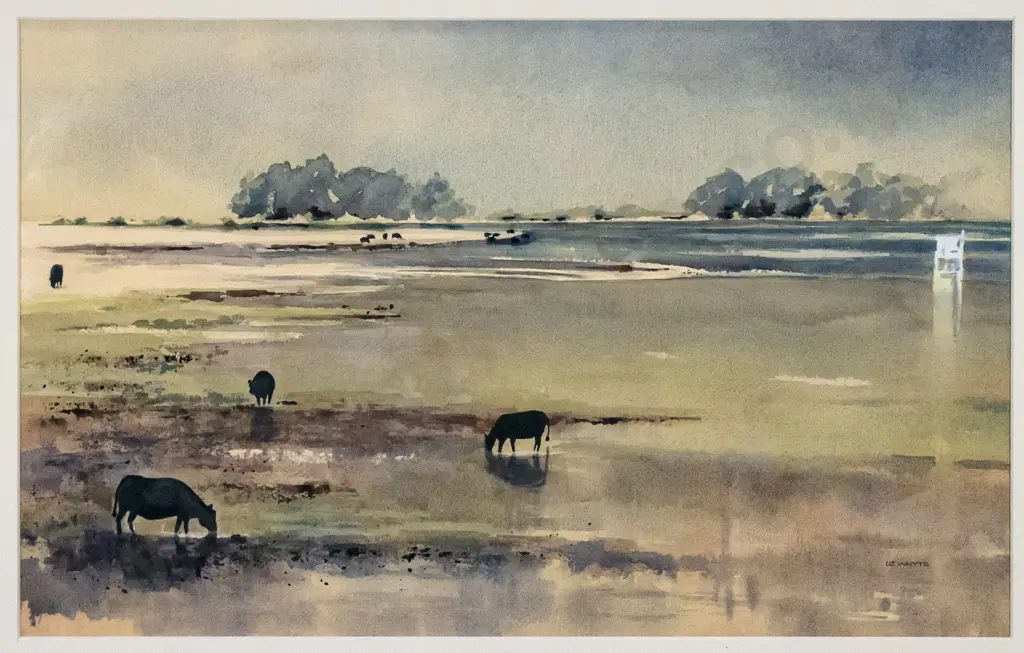 Liz Whyte - framed watercolour "Diamond Lake Near Glenorchy" H-330 W-530 Image 1++