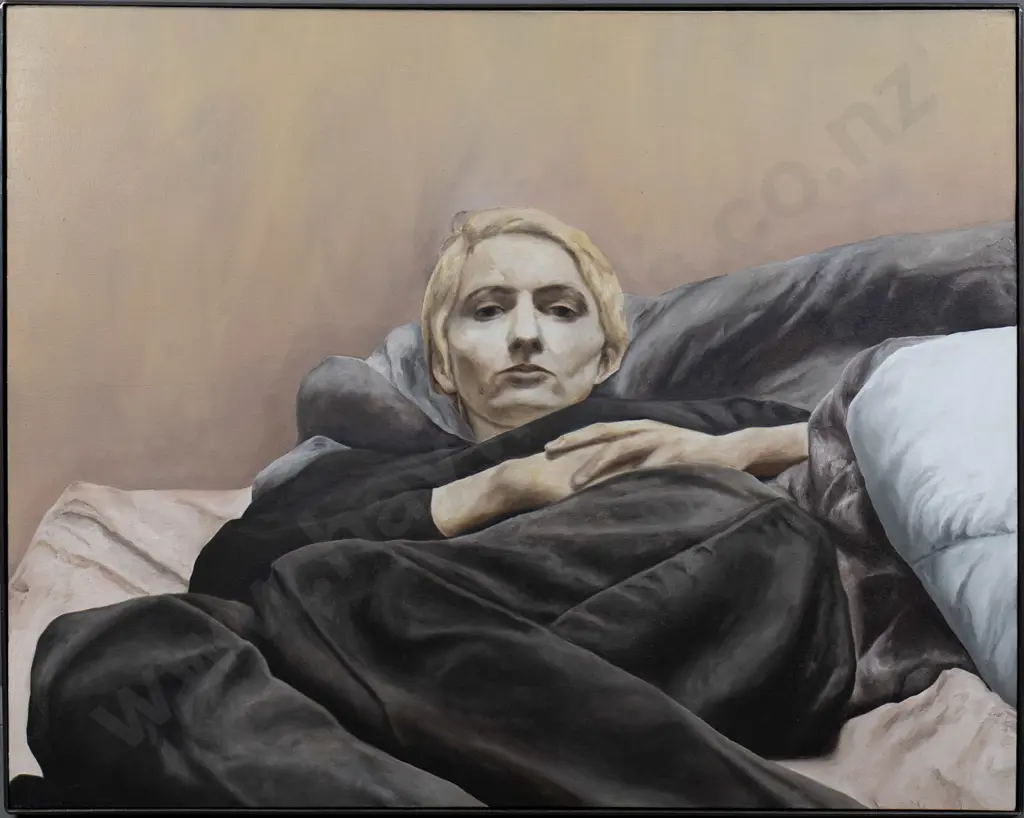 Isacc Leuchs '2004 -framed oil "Sally Woods at George St: H-950 W-1200 Image 1++
