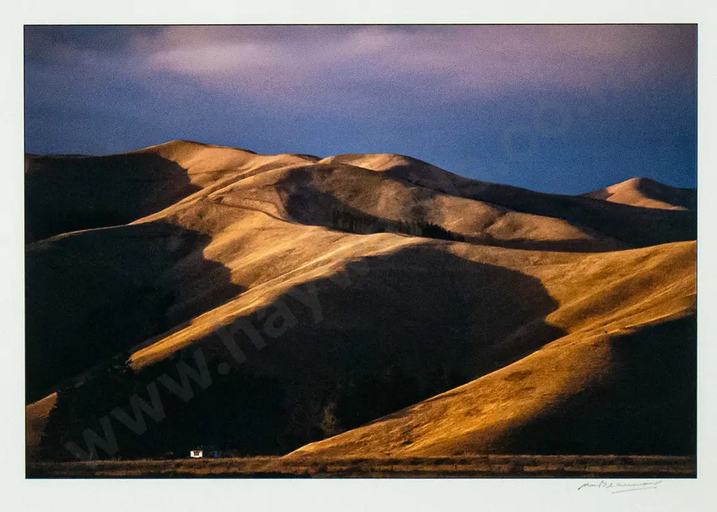 Matheson Beaumont - framed photograph - light on hills H-240 W-355 Image 1++