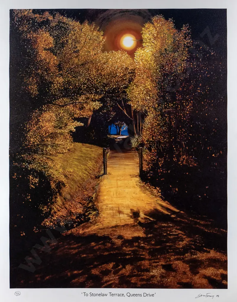 Sam Foley '05 - boxed ltd edition print on canvas 2/50 "To Stonelaw Terrace, Queens Drive" H-950 W-740 Image 1++