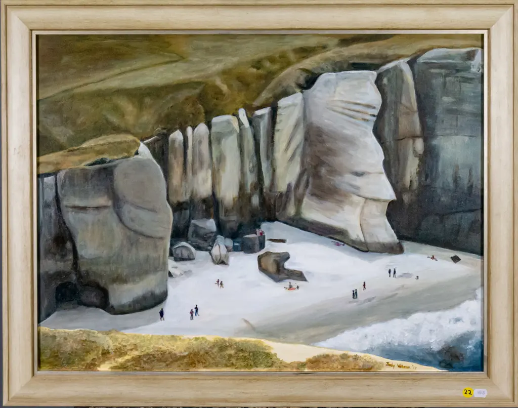 Judy Wilson '13 - framed acrylic "Tunnel Beach" H-440 W-580 Image 1++