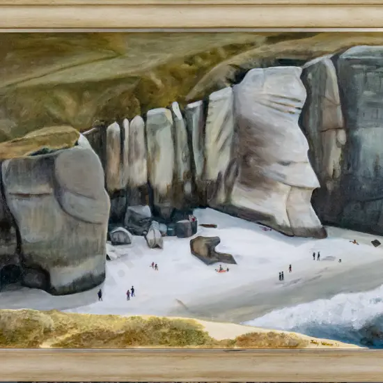 Judy Wilson '13 - framed acrylic "Tunnel Beach" H-440 W-580