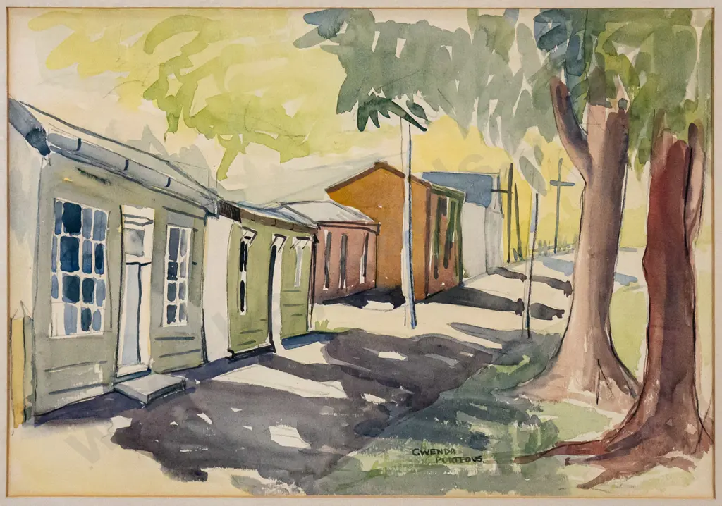 Gwenda Porteous - framed watercolour "Arrowtown" H-350 W-500 Image 1++