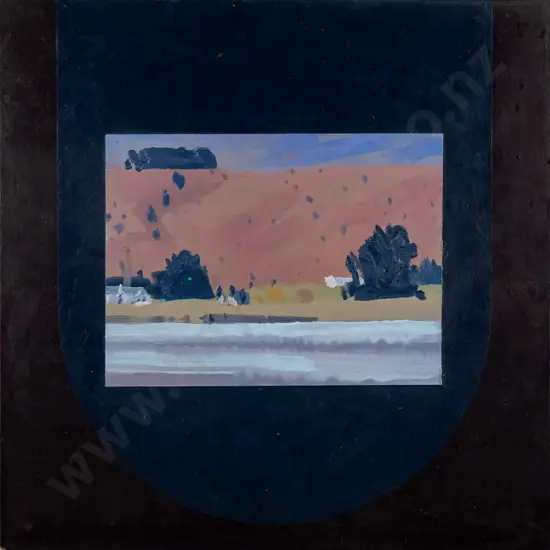 Tom Field '97 - oil and acrylic on board "Lake Dunstan No.4" H-500 W-500