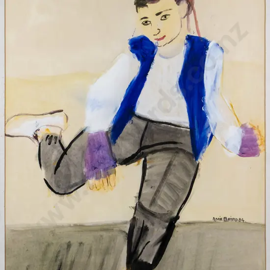 Annie Baird '84 - framed watercolour - portrait H-820 W-560 (framing needs attention)