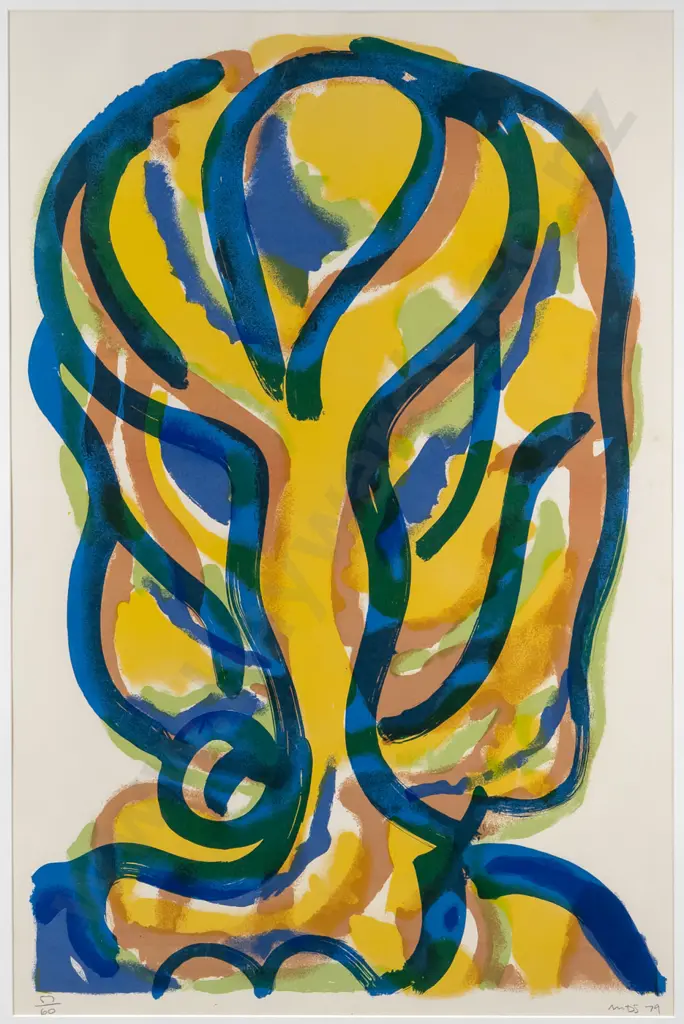 Michael Smither '79 - framed screenprint 57/60 - abstract H-750 W-490 Image 1++