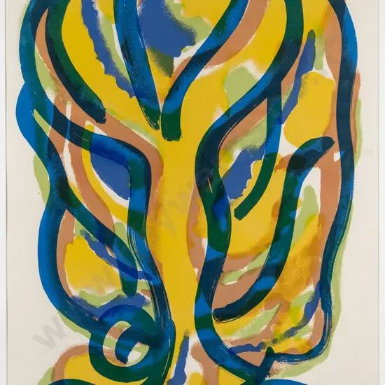 Michael Smither '79 - framed screenprint 57/60 - abstract H-750 W-490