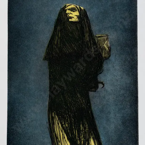 Jason Greig 2004 - mounted etching 25/30 "Theros II" H-300 W-200