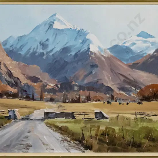 Aston Greathead '74 - framed oil "Matukituki Valley Wanaka" H-270 W-400