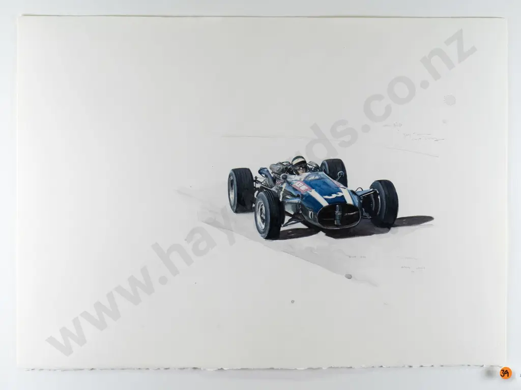 Greg Lewis - framed watercolour "Jochen Rindt" H-300 W-410 Image 1++