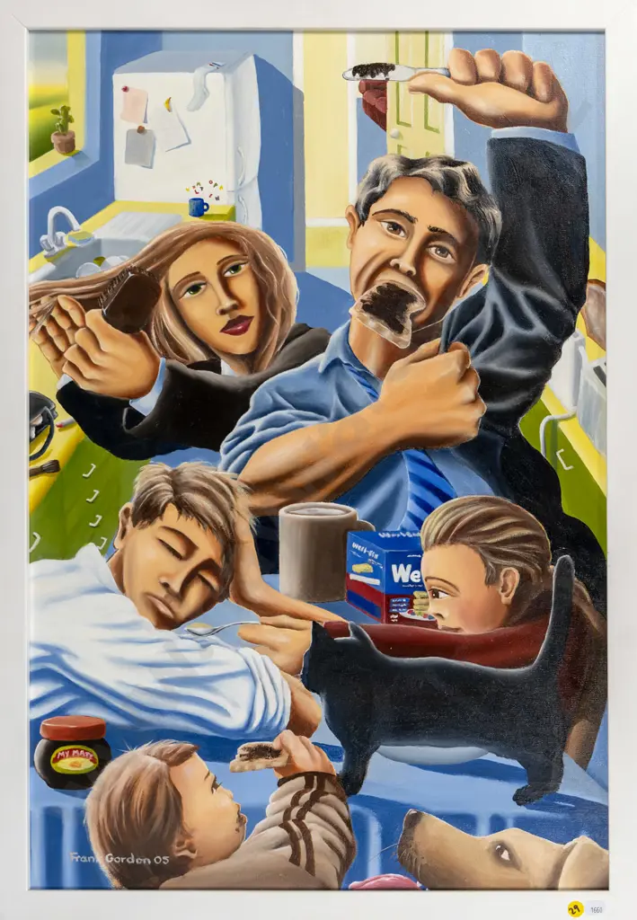 Frank Gordon '05 - framed oil on canvas - breakfast time H-740 W-490 Image 1++