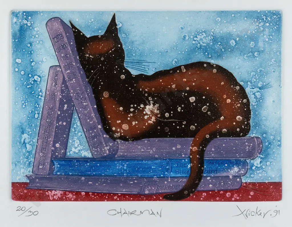 Gary Tricker '91 - framed etching 20/30 "Chairman" H-170 W-220 Image 1++