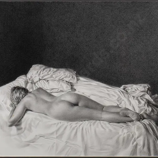 Geoff Williams - framed pencil - "Two Vodkas" (very slight foxing) H-410 W-560