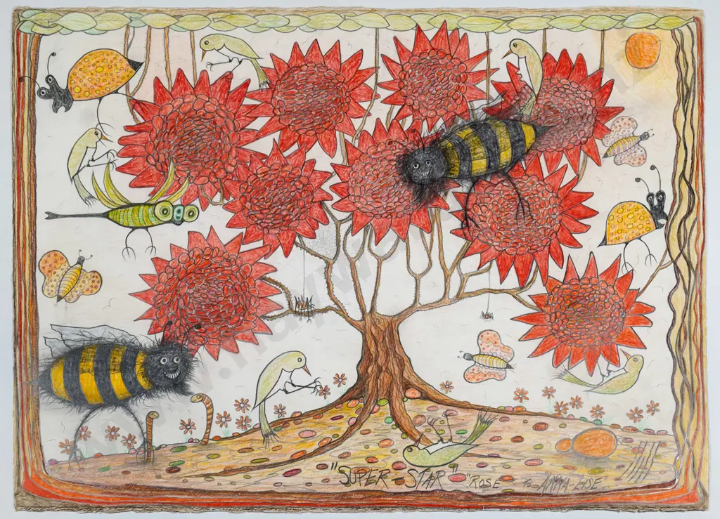 Ivan Hill - mounted pencil "Super Star Rose" H-560 W-760 Image 1++