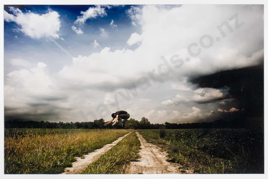Alex Lovell-Smith - framed limited edition photograph "Jumping in Kansas" H-450 W-690 Image 1++