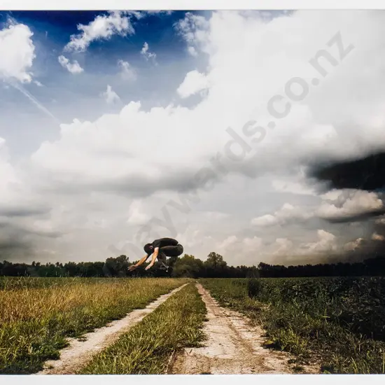 Alex Lovell-Smith - framed limited edition photograph "Jumping in Kansas" H-450 W-690
