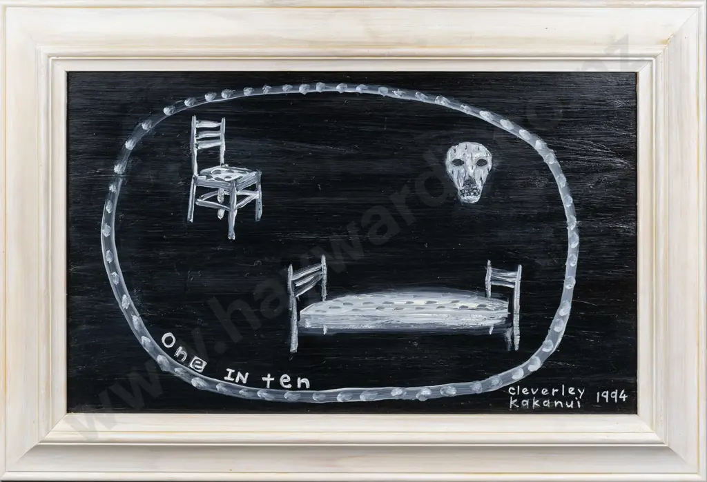 Peter Cleverley 1994 - framed oil on board "one in TEN" H-330 W-540 Image 1++