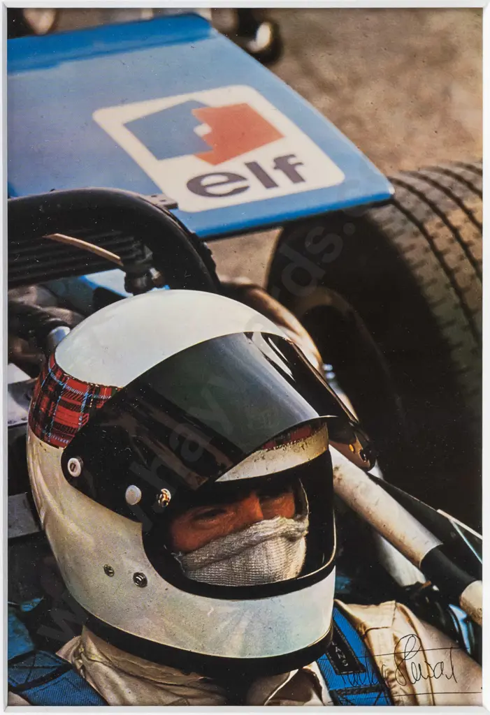 framed photograph - signed Jackie Stewart H-170 W-185 Image 1++