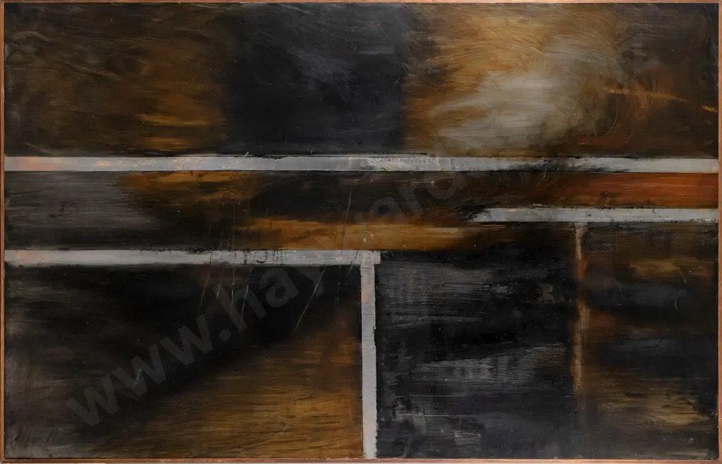 Julian Maher - framed mixed media - abstract H-770 W-1200 Image 1++