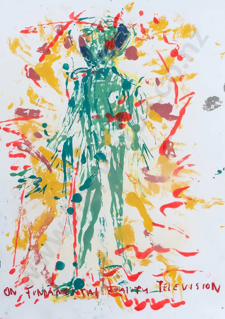 Philip James Frost 2017 - framed acrylic "On Fundamental reality Television" H-830 W-570 Image 1++