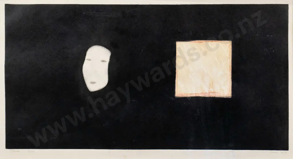 Kathryn Madill 1979 - framed mezzotint 13/20 "Rain" H-200 W-400 (needs reframing) Image 1++