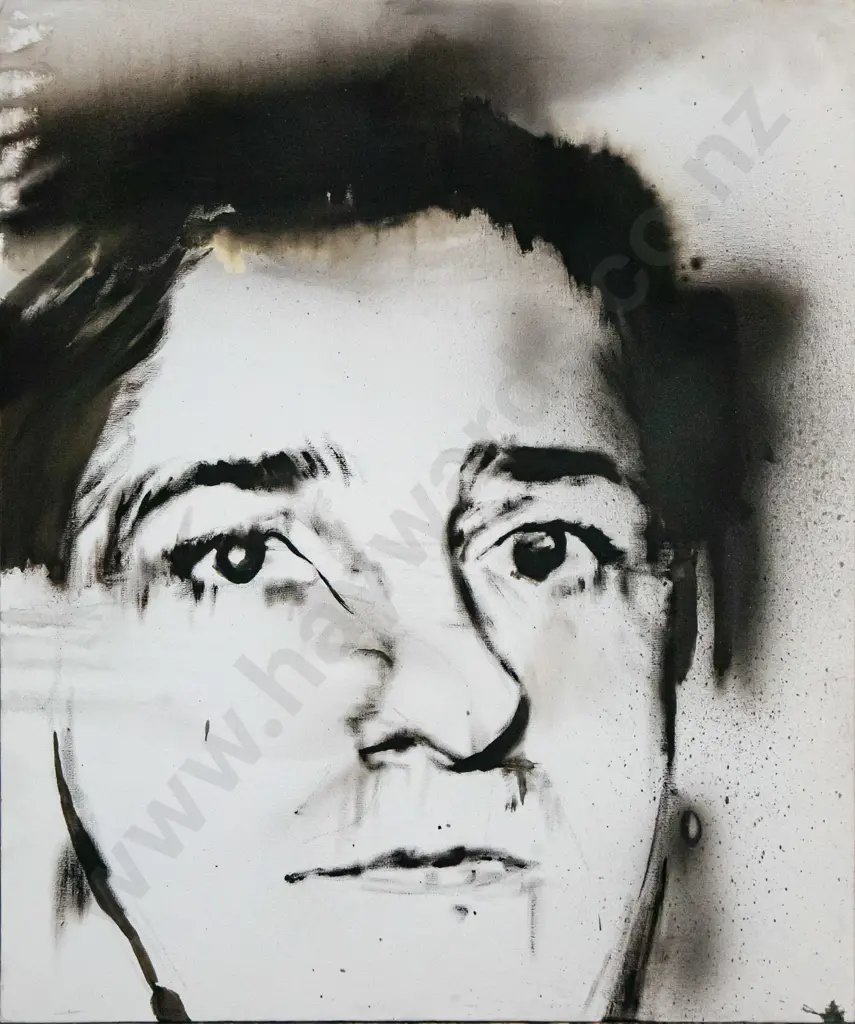 Ben Webb '01 - boxed oil on canvas "Liar Liar" H-600 W-500 Image 1++