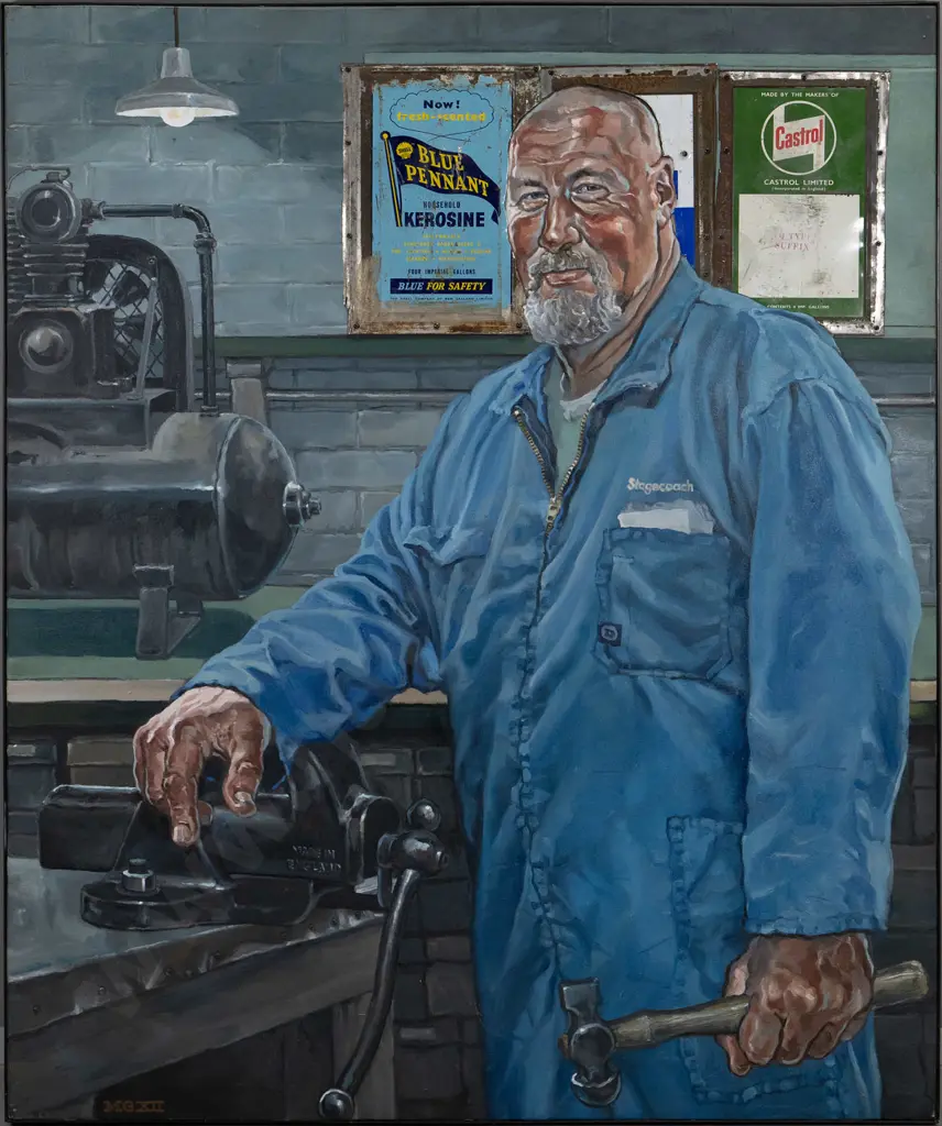 Matt Gauldie - mixed media on canvas "The Mechanic"  H-1460 W-1200 Image 1++