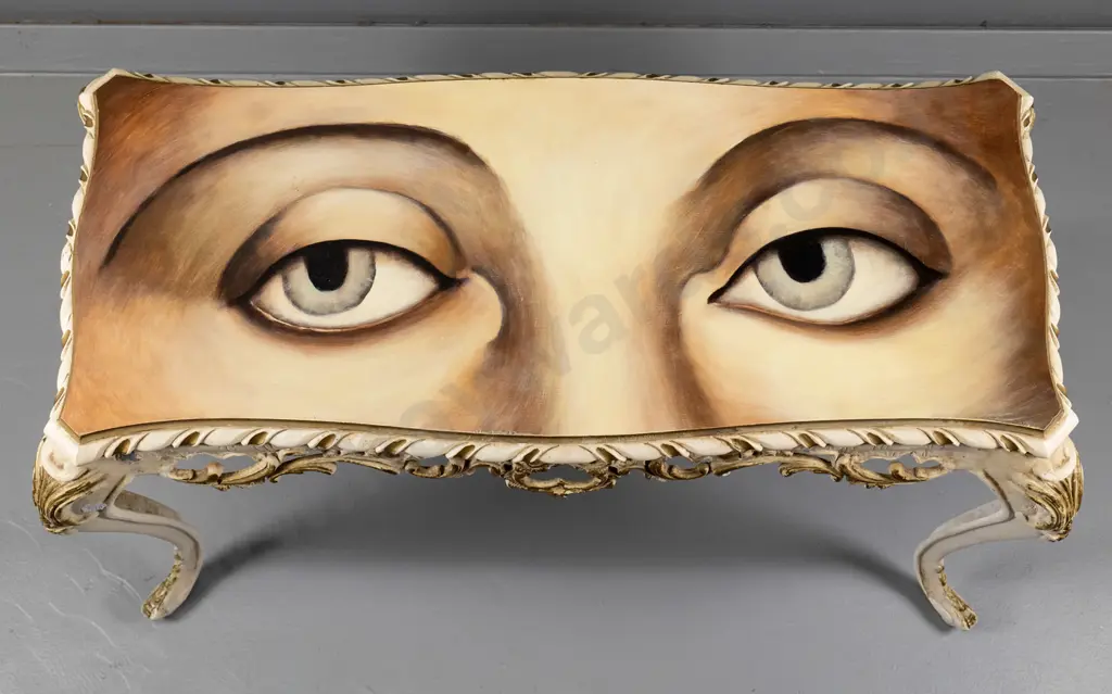 Donna Demente 2003 - acrylic on cast metal table "Videre" H-440 W730 D-360 Image 1++