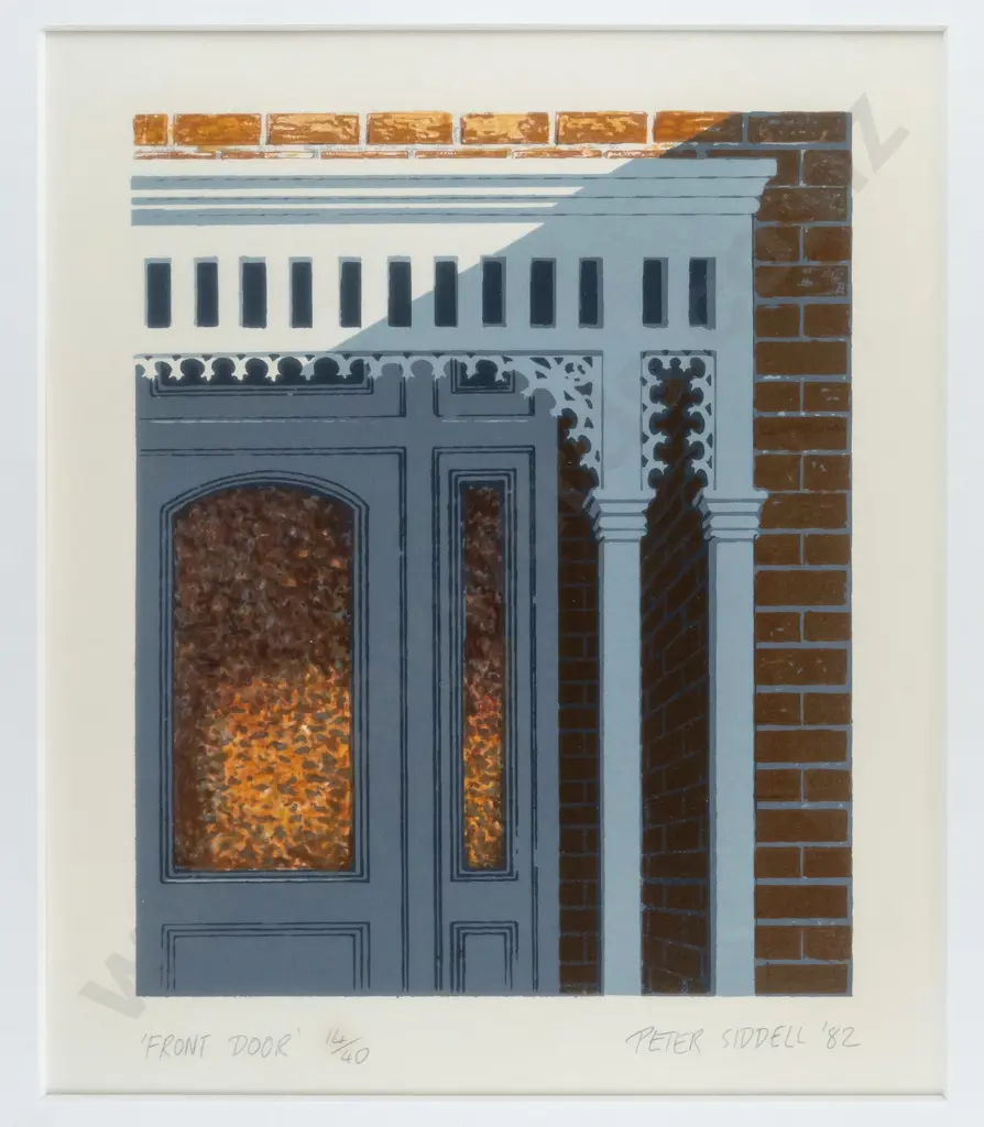Peter Siddell '82 - framed screenprint 14/40 "The Front Door" H-260 W-230 Image 1++