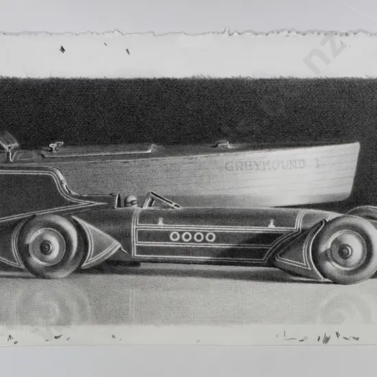 Geoff Williams - unframed pencil "Greyhound" H-230 W-730