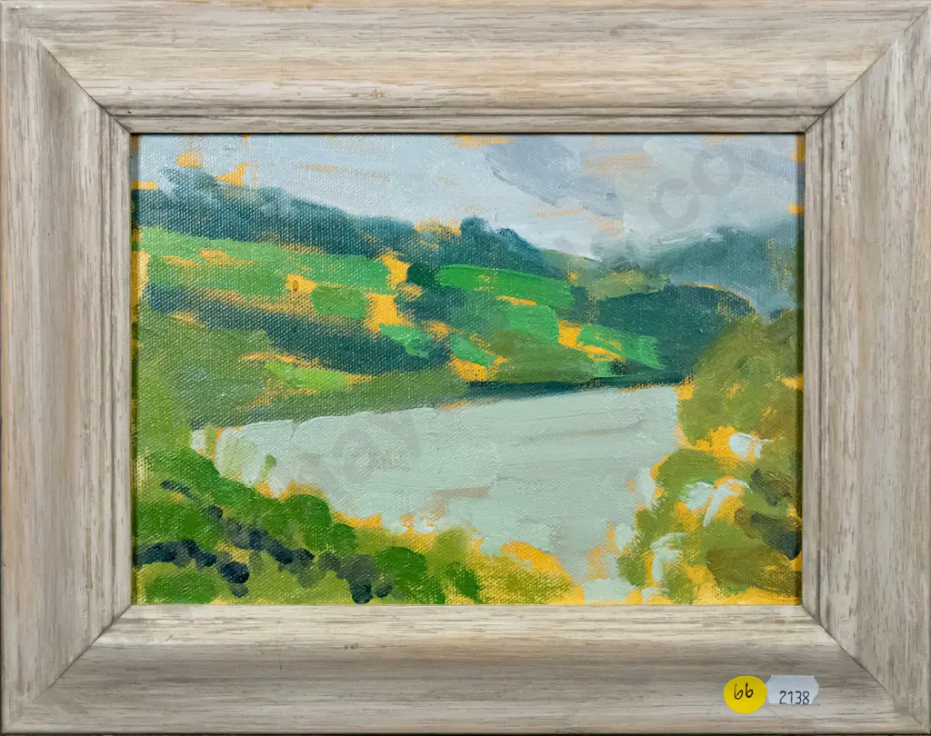Frank Dickison 2004- framed oil on board "Macandrew Bay" H-150 W-210 Image 1++