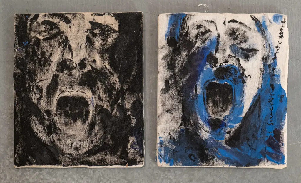 Ben Webb 1992 - 2x oil on fabric on board Each H-180 W-150 Image 1++