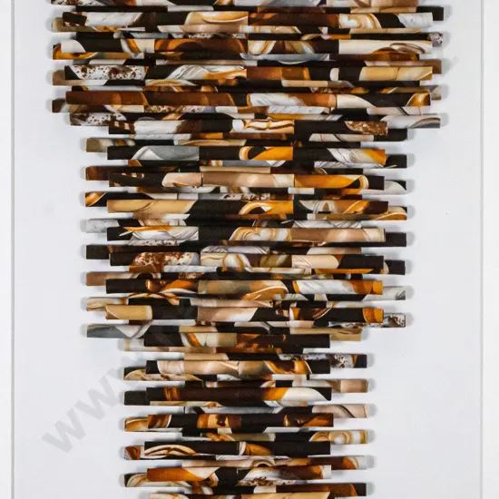 Estelle Jarvis - framed fabric rolls "Coffee" H-450 W-290