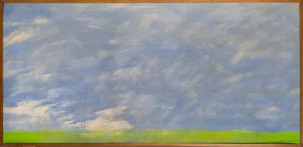 Lawrence Clark, framed watercolour on linen "Summer 72-73" H-530 W-1110 Image 1++