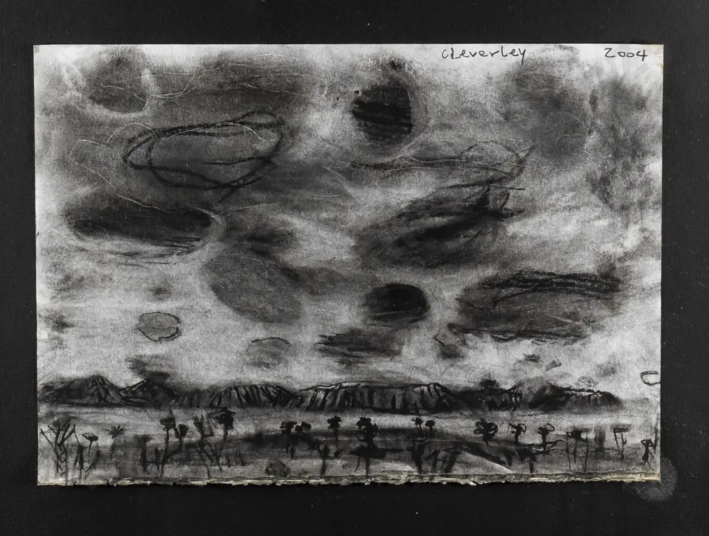 Peter Cleverley 2007 - framed pencil - landscape H-210 W-290 (glass underside needs cleaning) Image 1++