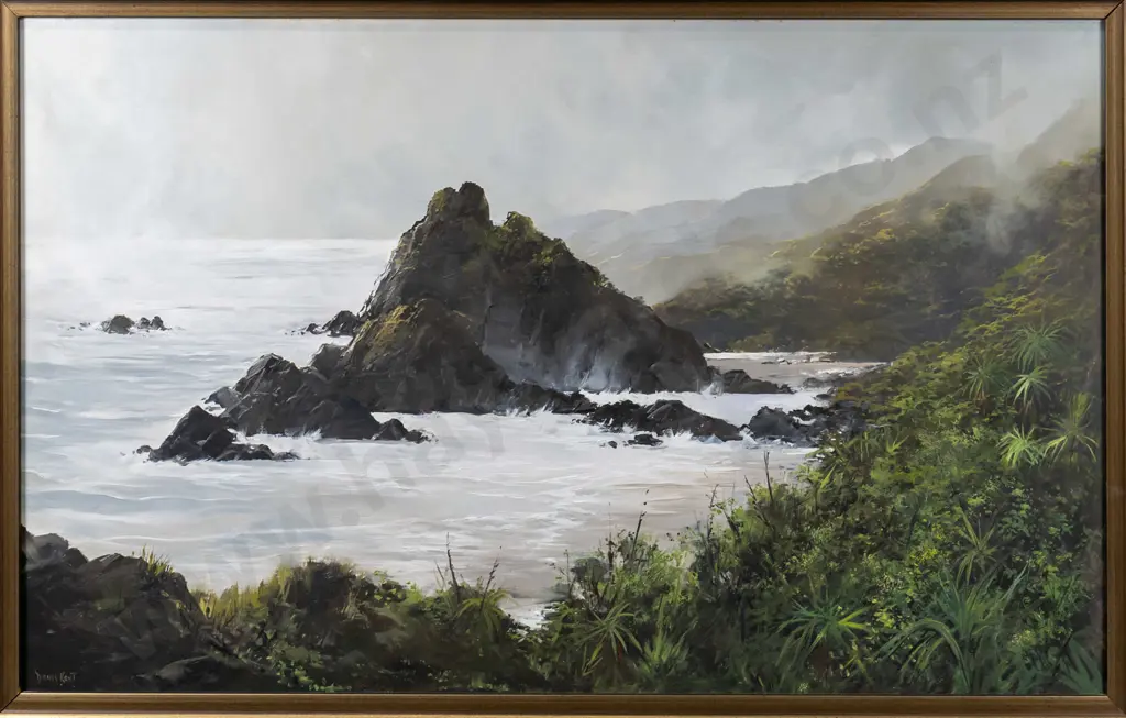 Denis Kent - framed oil "Stormy Day, West Coast" H-490 W-780 Image 1++