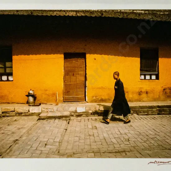 Matheson Beaumont 1996- framed photograph - yellow wall, Xian, China H-240 W-340